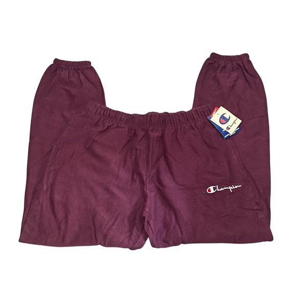 Champion UO Textured Rib Lounge Pant Cotton Joggers Sz Large Burgundy Mens - Picture 12 of 13